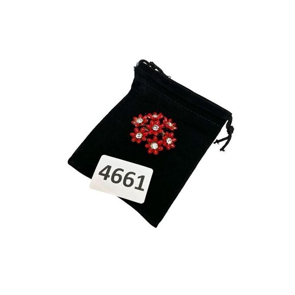 Vintage 40s 50s Molded Celluloid Plastic Brooch Pin - Red Daisy Floral Flowers w - Picture 3 of 7